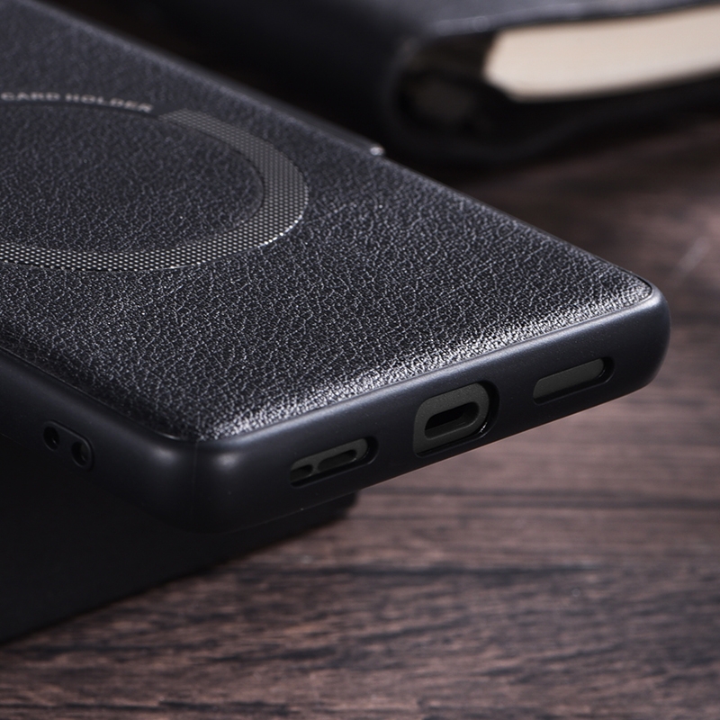 For Google Pixel 7 Pro Magsafe Magnetic Ring Leather Texture Phone Case. 