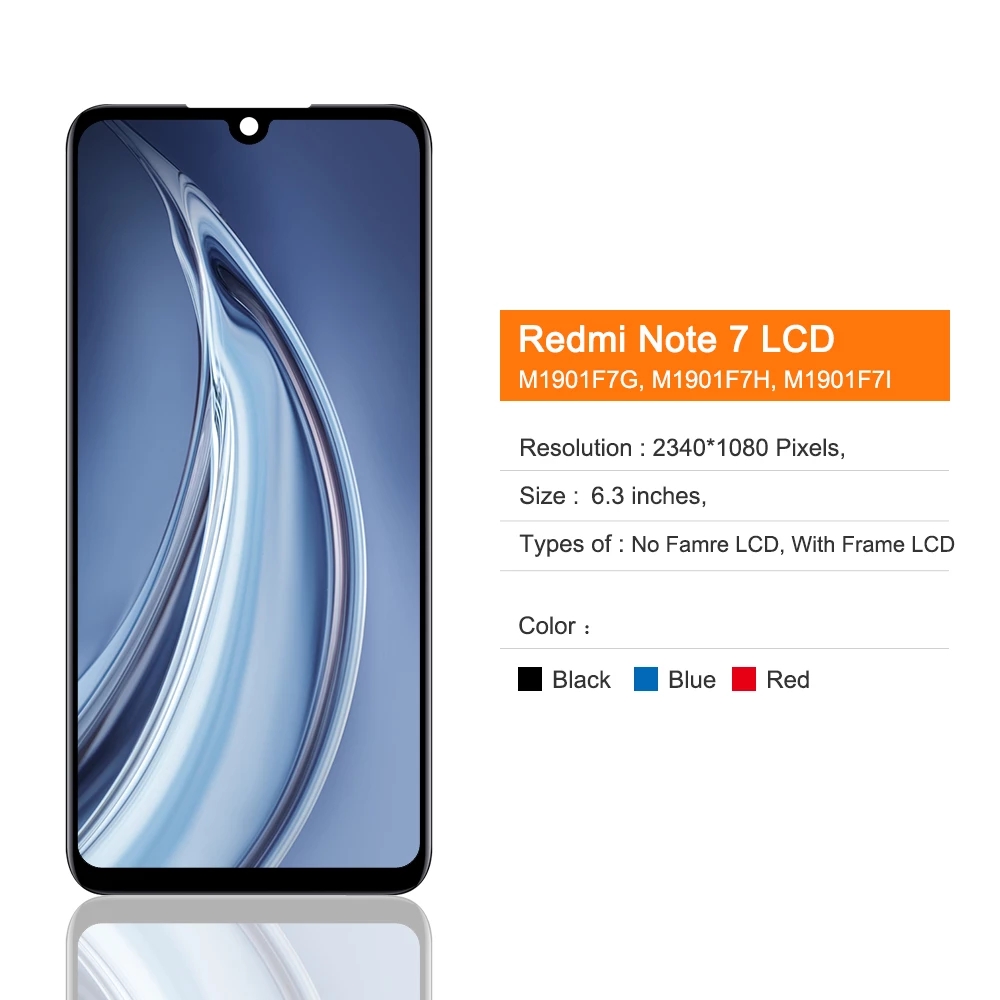 LCD With Frame For Xiaomi Redmi Note 7 Note 7 Pro Display Touch Screen Digitizer Assembly Replacement Parts M1901F7G. 