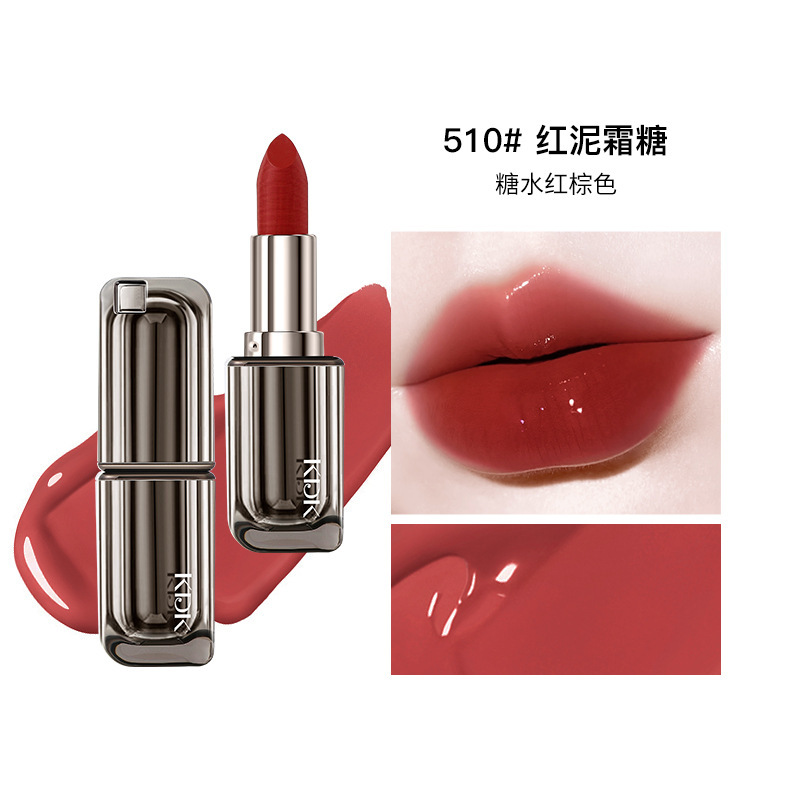 KDK Black Porcelain Glow Lipstick, Velvet Matte, Matte Makeup, Lasting Makeup, Not Easy to Fade, Long-lasting Mirror Non-stick Lipstick
