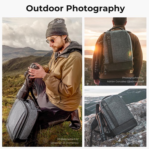 K&F Concept KF13.044 Multifunctional Waterproof Lightweight Camera Backpack with 15.6" Laptop Chamber. 