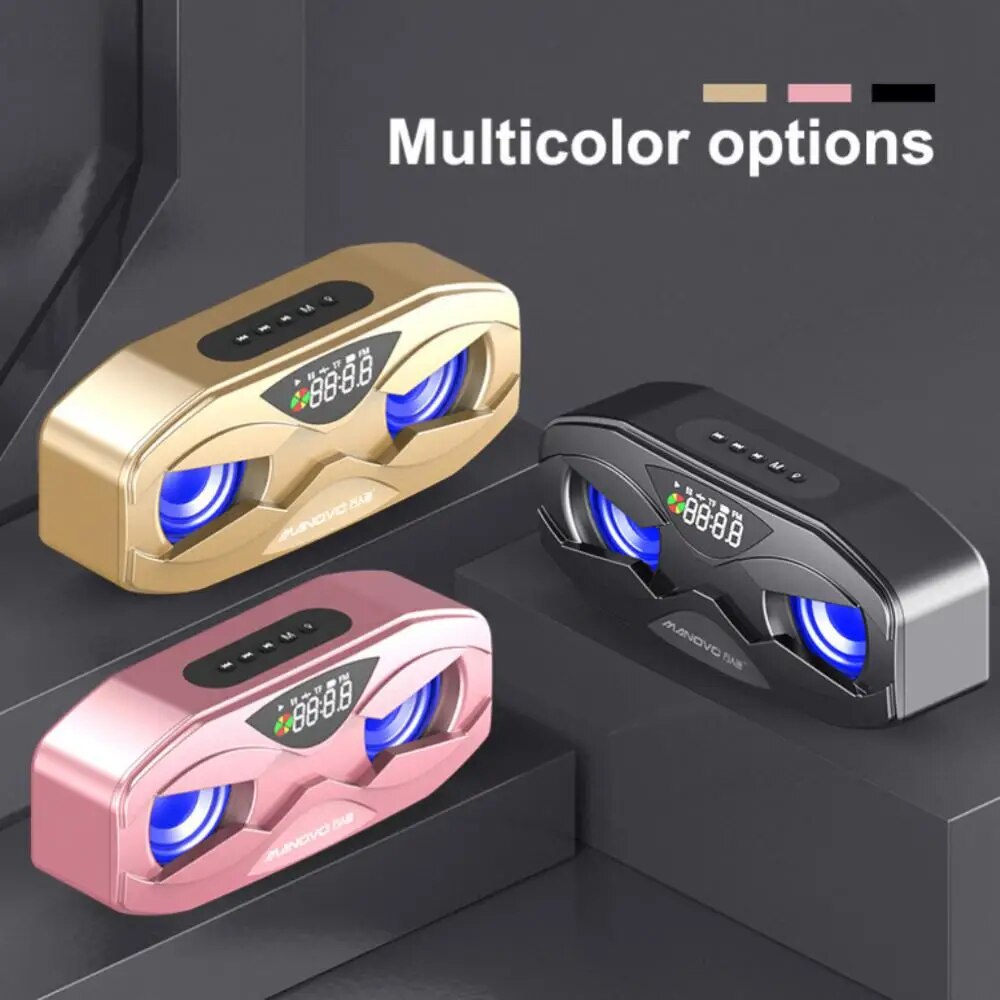 Powerful Bass Wireless Bluetooth Speaker LED Rhythm Flash Luidspreker FM Radio Wekker TF Card Super 6D Surround Sound Subwoofer. 