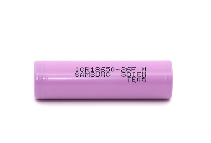 Samsung 18650 Lithium Battery 26f 3.7V2600mAh Rechargeable Battery Pointed Flat Head Flashlight Small Fan. 
