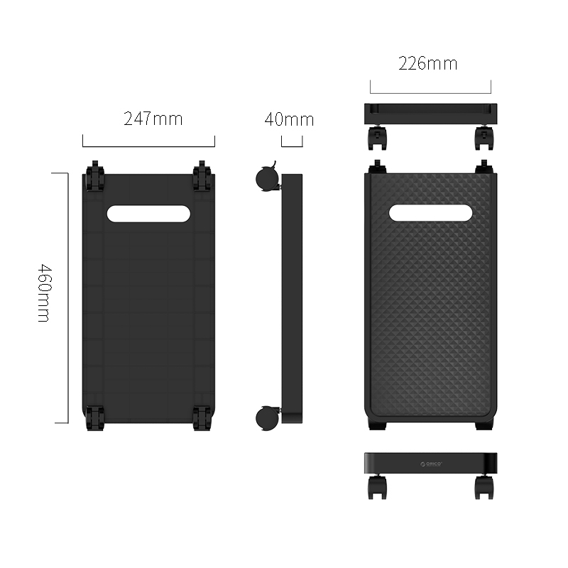 ORICO CPB1 Computer Host Bracket with Wheels. 