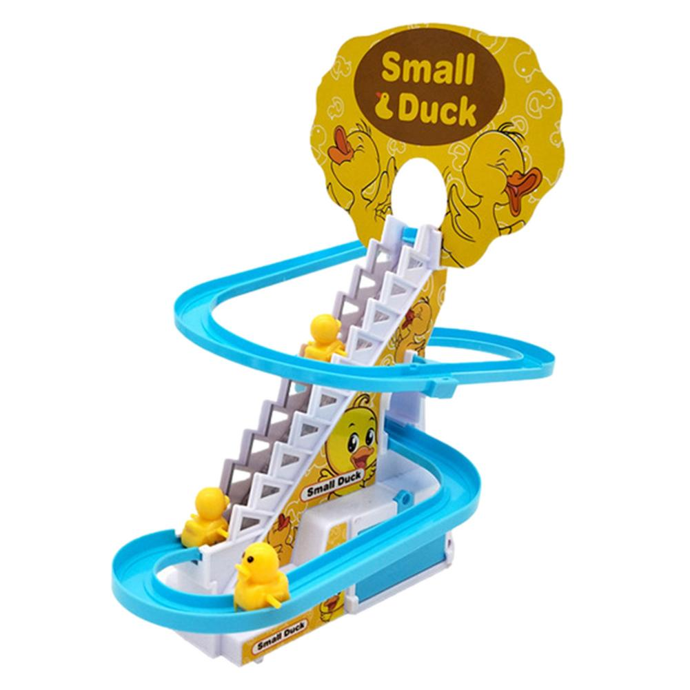 Electric Duck Climbing Stairs Toy Children Roller Coaster Toy Set With Flashing LED Light Easy To Install And Carry Perfect Gift  by Bix Super shop. 