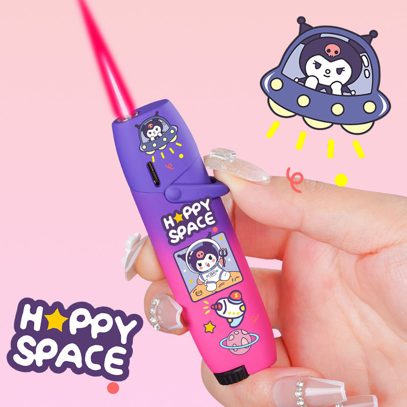 New Cool Cute Cartoon Creativity Unique Gradient Strawberry Bear Windproof Lighter for Boyfriend for Girlfriend. 