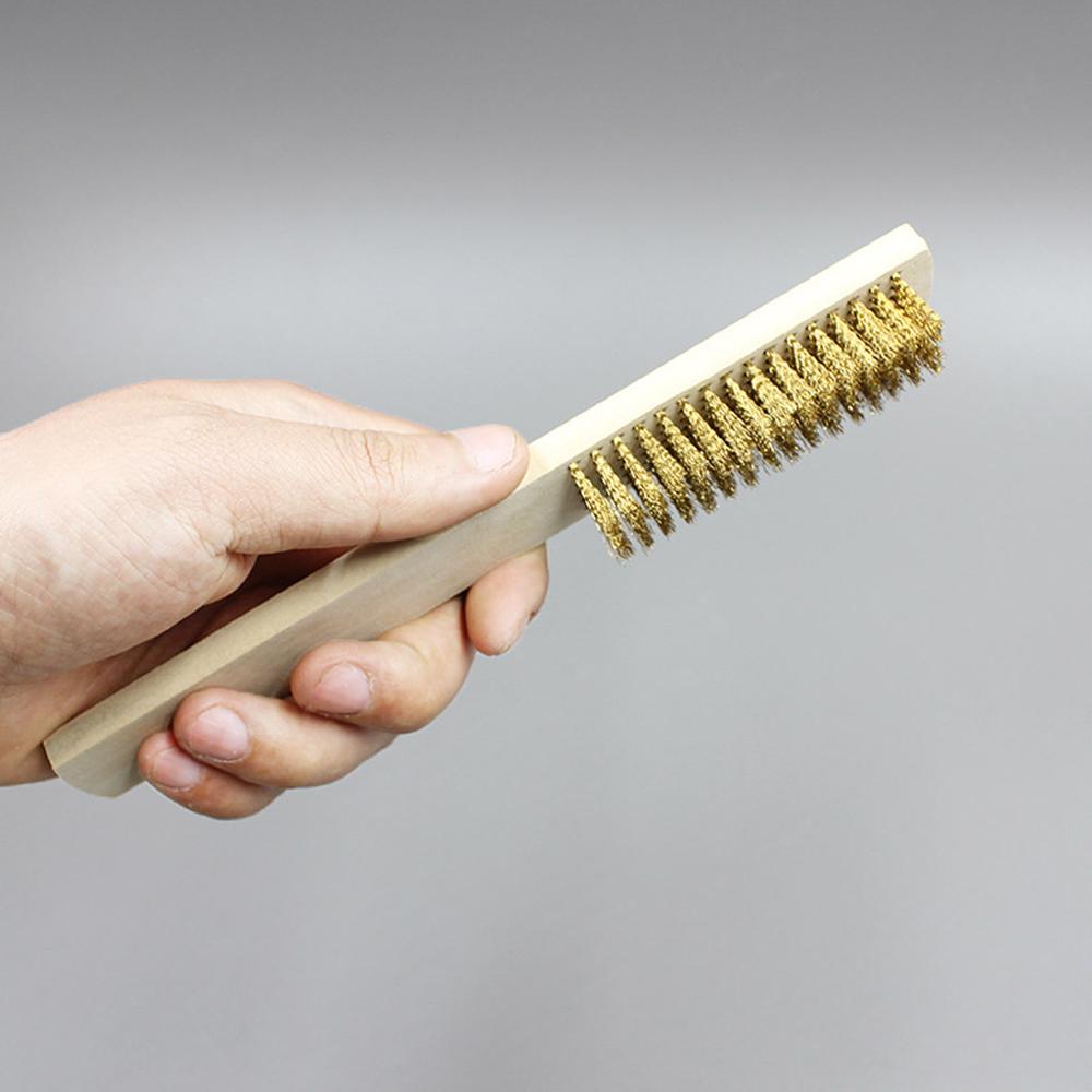 【VisioN Shop】Wire Briste Wood Handle Wire Scratch 208mm For Metal ing. 