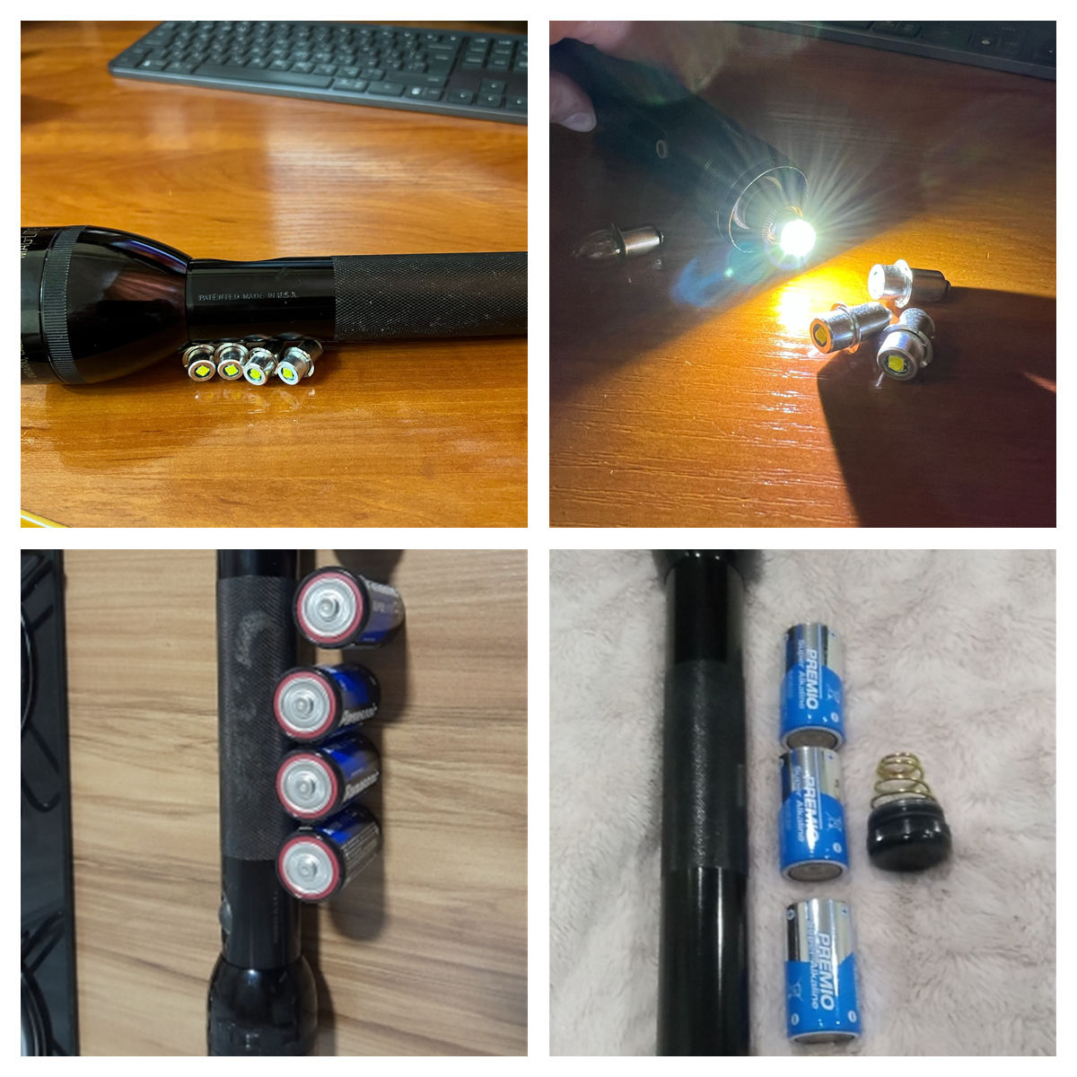 P13.5S Pr2 LED Bulb 3W Upgrade LED Flashlight Bulb Maglite LED Conversion Kit Mag Light LED Bulb 2-16 C D Cells Maglite Torch. 