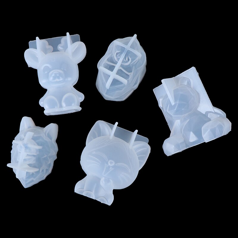 【happy one】3D Silicone Diy Geometry Stereo Bear Cat Tiger Orangutan Mold Animal Mold Ornament Mold Cake Tool. 