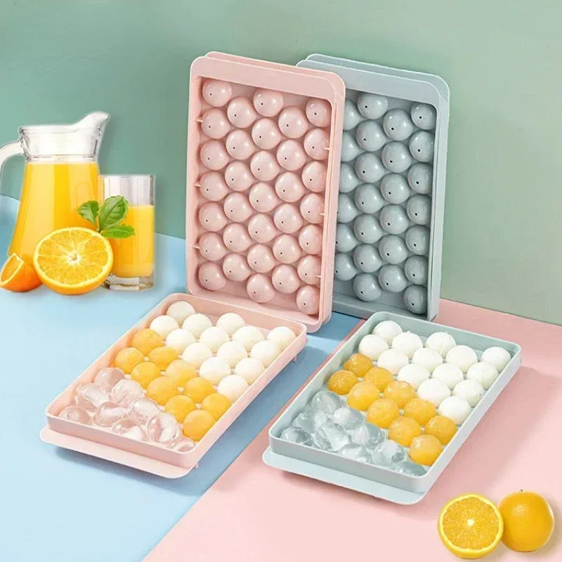 Ice Ball Mold Eco, Cute Ice Tray, Ice Maker with Lid, Ice Cube Case, Ice Cube Tray, Round, Easy to Remove, Freezer, Storage, Liquor Ice, Home Use, Lid Included, Durable, DIY Confectionery Tools, Kitchen Utensils- Xaey. 