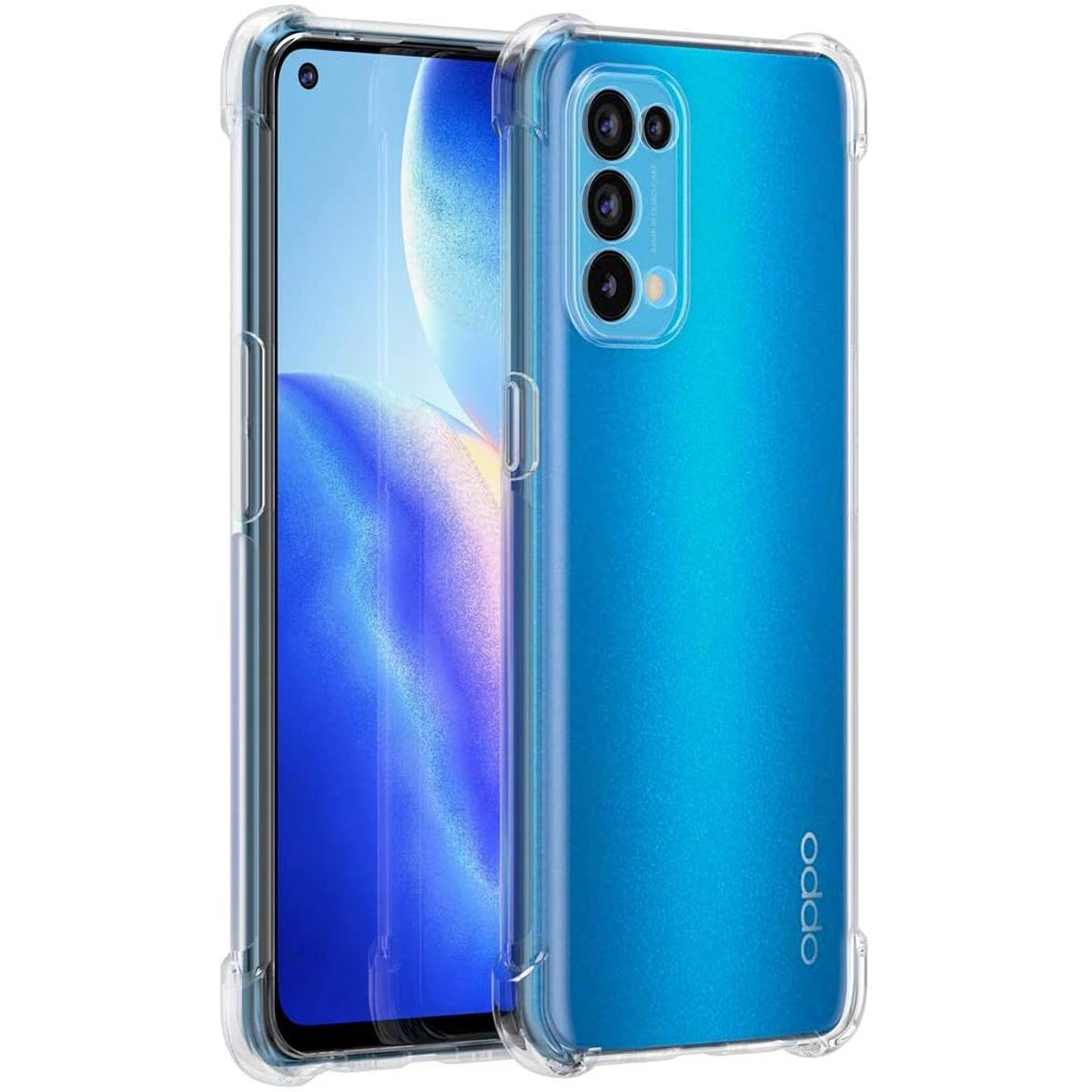 For OPPO Find X3 Lite 5G Phone Case Transparent Soft Gel TPU Reinforced Corners Cushion Bumper Shockproof Drop Protection Case Cover