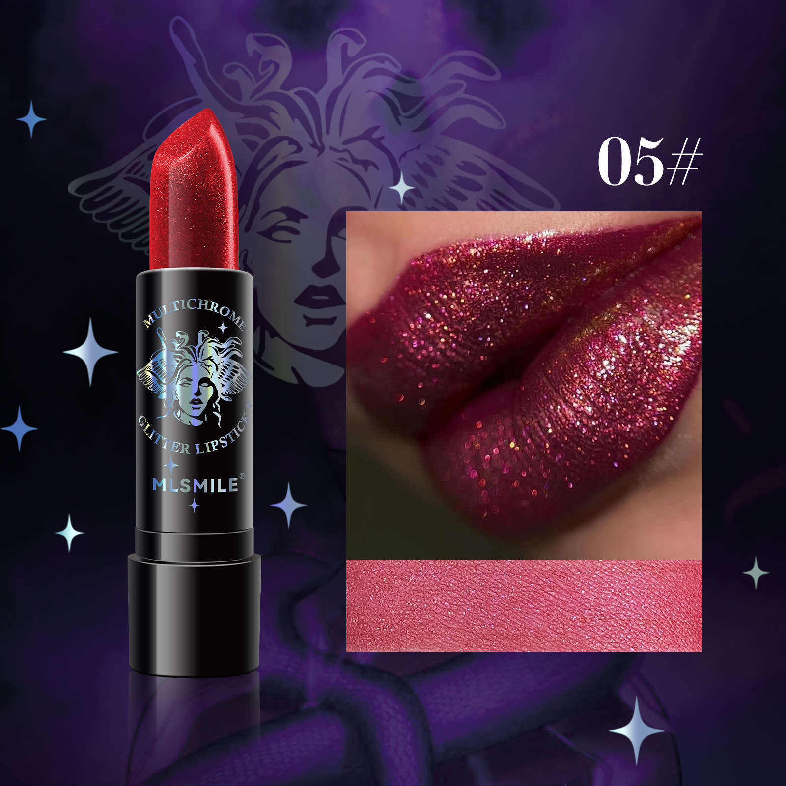 Cross-border exclusive for pearlescent lipsticks, diamonds, shiny metallic lipsticks, matte non-stick cups, Christmas lipsticks, makeup wholesale