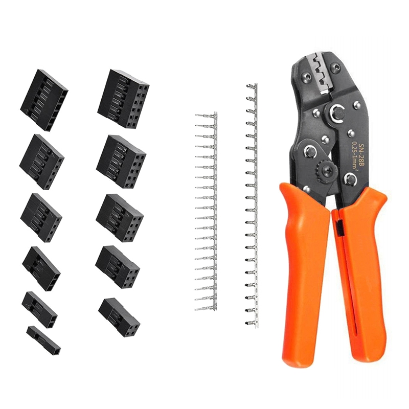 620Pcs Dupont Connector Kit with Wire Crimper Plier 2.54Mm Pitch 1/2/3/4/5/6 Pin JST SM and 2.54 Mm JST XH Male/Female. 