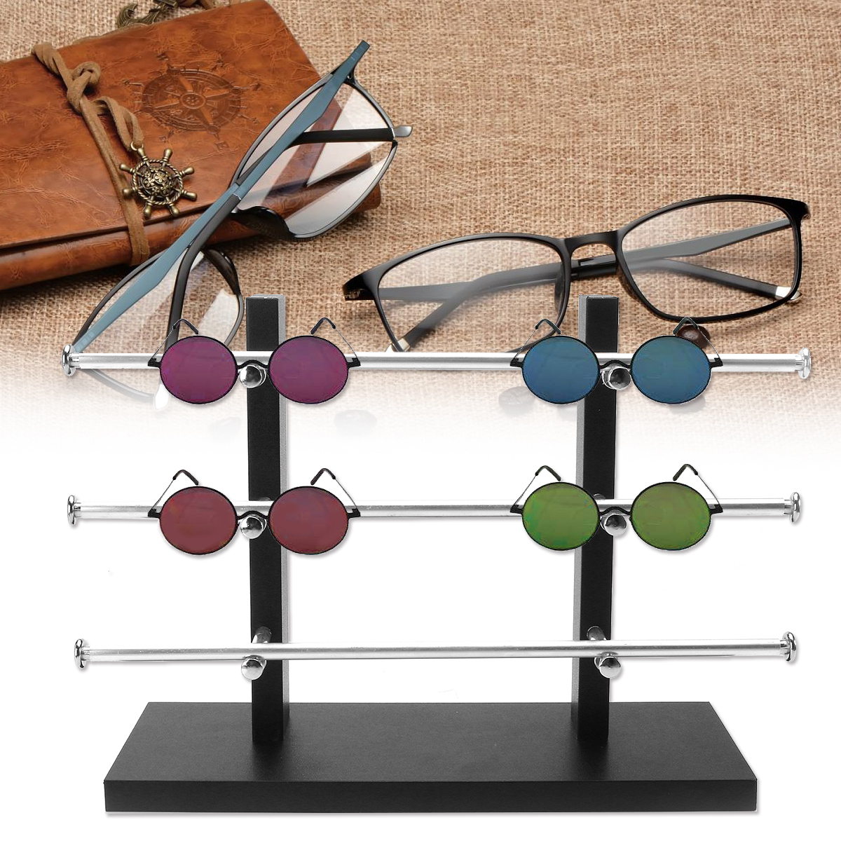Vintage Sunglasses Eye Glasses Rack Display Stand Holder Organizer 3/4/5/6 Layer. 