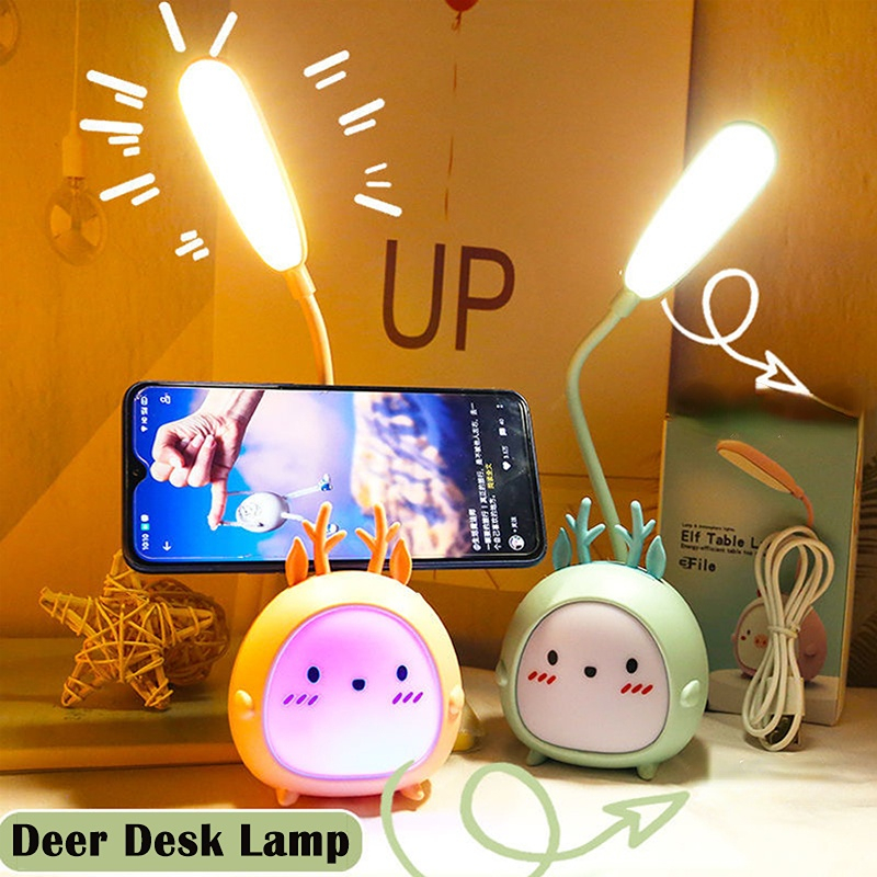 Cute Cartoon LED Reading Lamp Three-Speed Dimming USB Charging Reading Desk  Lamp Sleeping Eye Protection Student Night Light: Buy Online at Best Prices  in Bangladesh | Daraz.com.bd