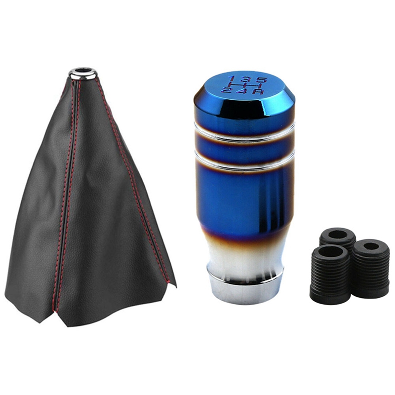3 Inch Bride Burnt Blue 5 Speed Gear Shift Lever Manual Shifter Knob & Manual Gear Shift Knob Boot Gear Gaiter Cover