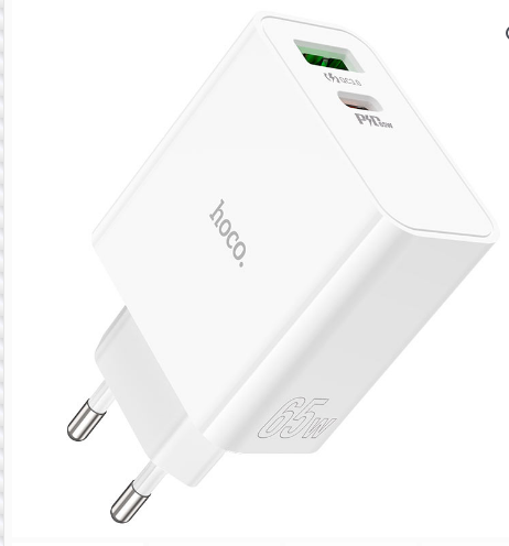 Hoco C113A Awesome" PD65W + QC3.0 EU Wall Charger With Cable Set -Time Square