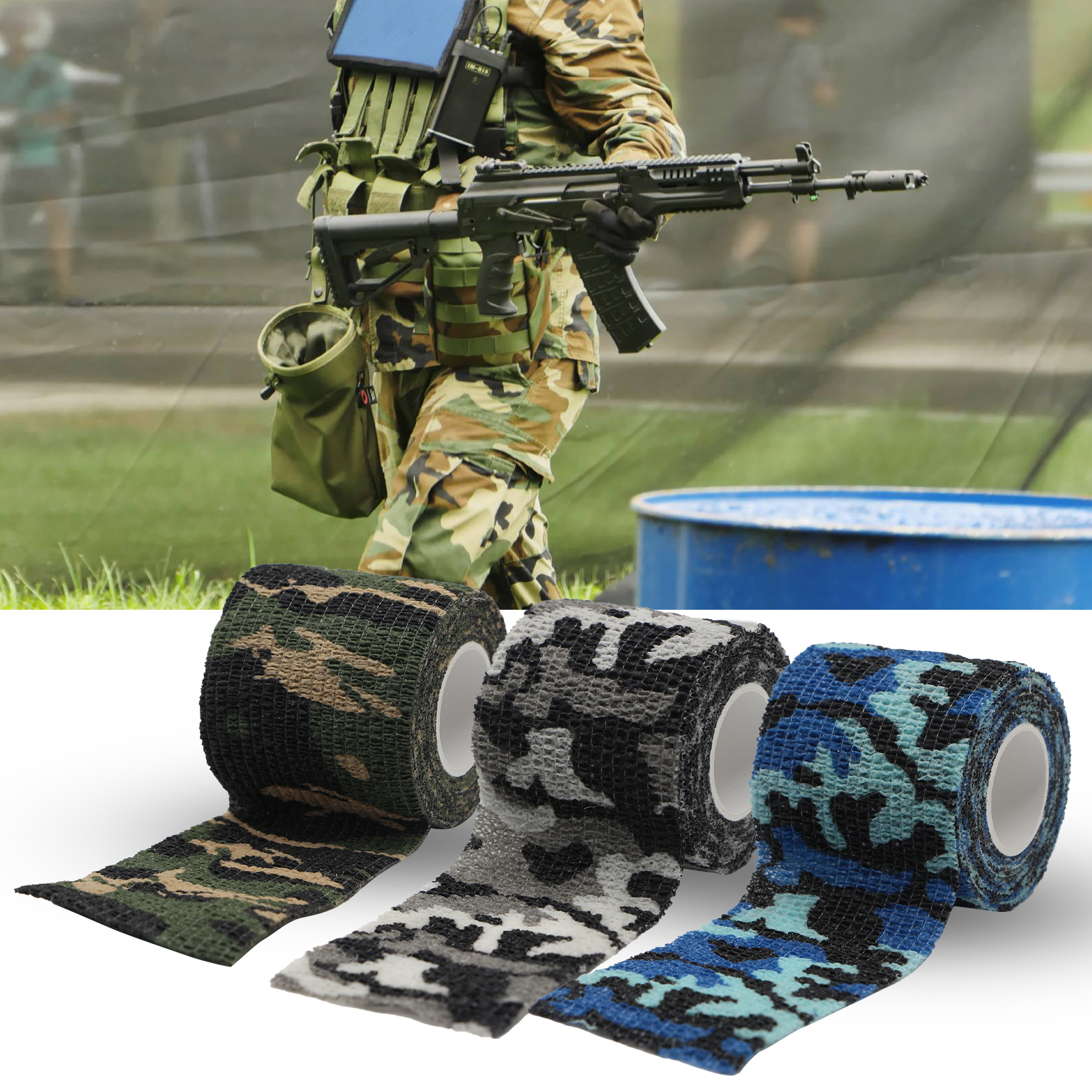 Camo Wrap Tape Convenient Protectivelitary Telescopic Camo Tape. 