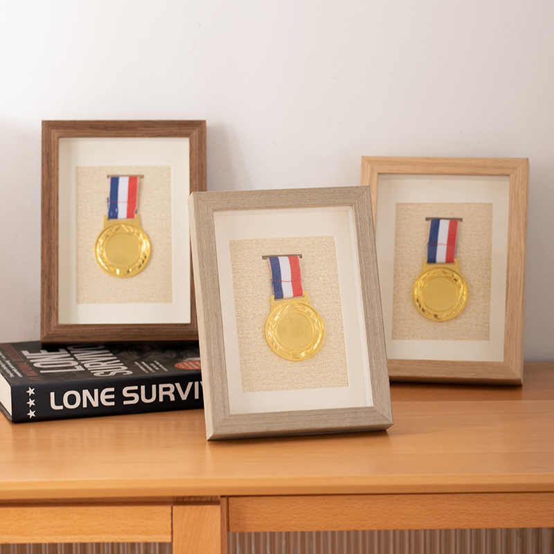 Wooden Honor Medal Display Frame Medal Dust-Proof Display Case Photo Frame for Display Military Sports Medal Picture Frame. 