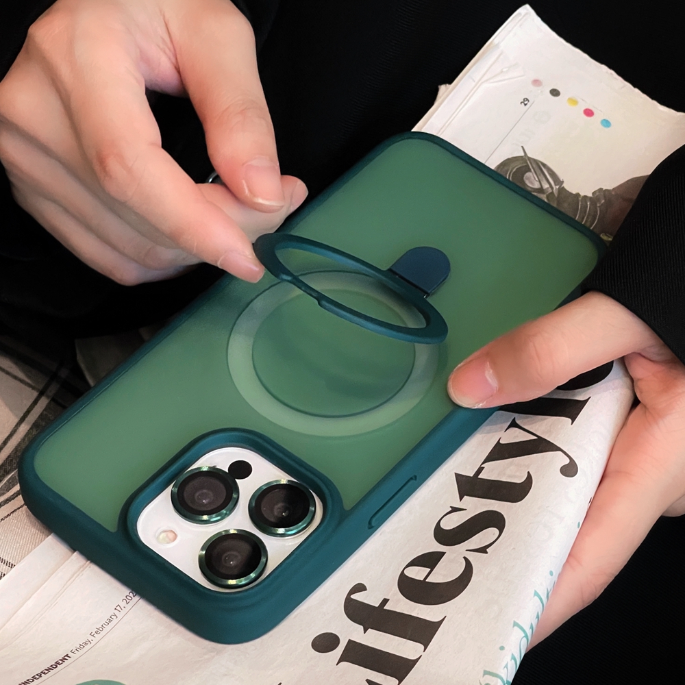 HOCE Magnetic Kickstand Phone Cases For iPhone 11 12 13 14 15 16 Pro Max 14 15 16 Plus MagSafe Case With Lens Ring Protector Shockproof Bumper Matte Clear Back Cover. 