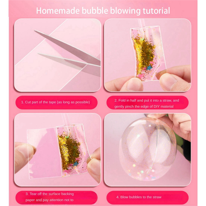 Nano Tape Kneading Blowing Bubble Full Set Nano Tape Double-Sided Tape Paste Blowing Bubble Toy Sticker Tapes. 