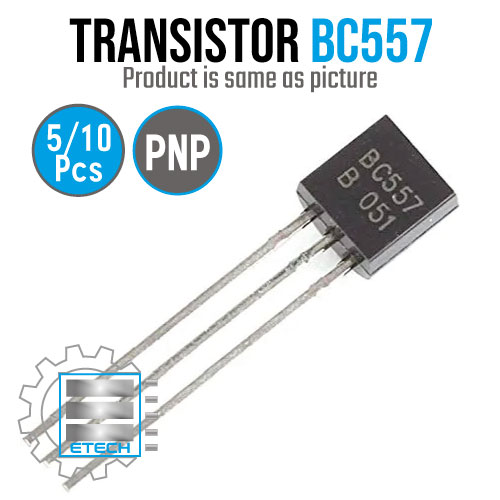 BC557 PNP General Purpose Transistor 3 Pin Leads TO-92 Package Bipolar Low Power Transistor 5 / 10 pcs