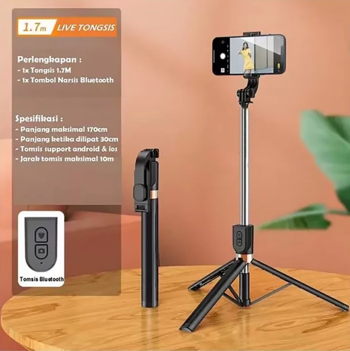 LIVE-K9 1.7M (5.7 Feet) Live Broadcastin Selfi Stand With Rechargable Light Selfe K9 Bluetooth 1.7M LED 4 in 1 Tripod LED Remote Control Tripod 170cm Selfie Stick Tripod Bluetooth LED Light. 