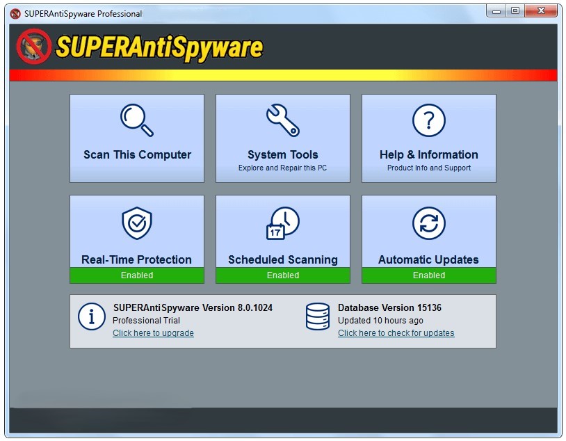 SUPERAntiSpyware Professional X 10.0.1268– One-Time Purchase - Lifetime Activation, 1 Person, 1 Pc. 