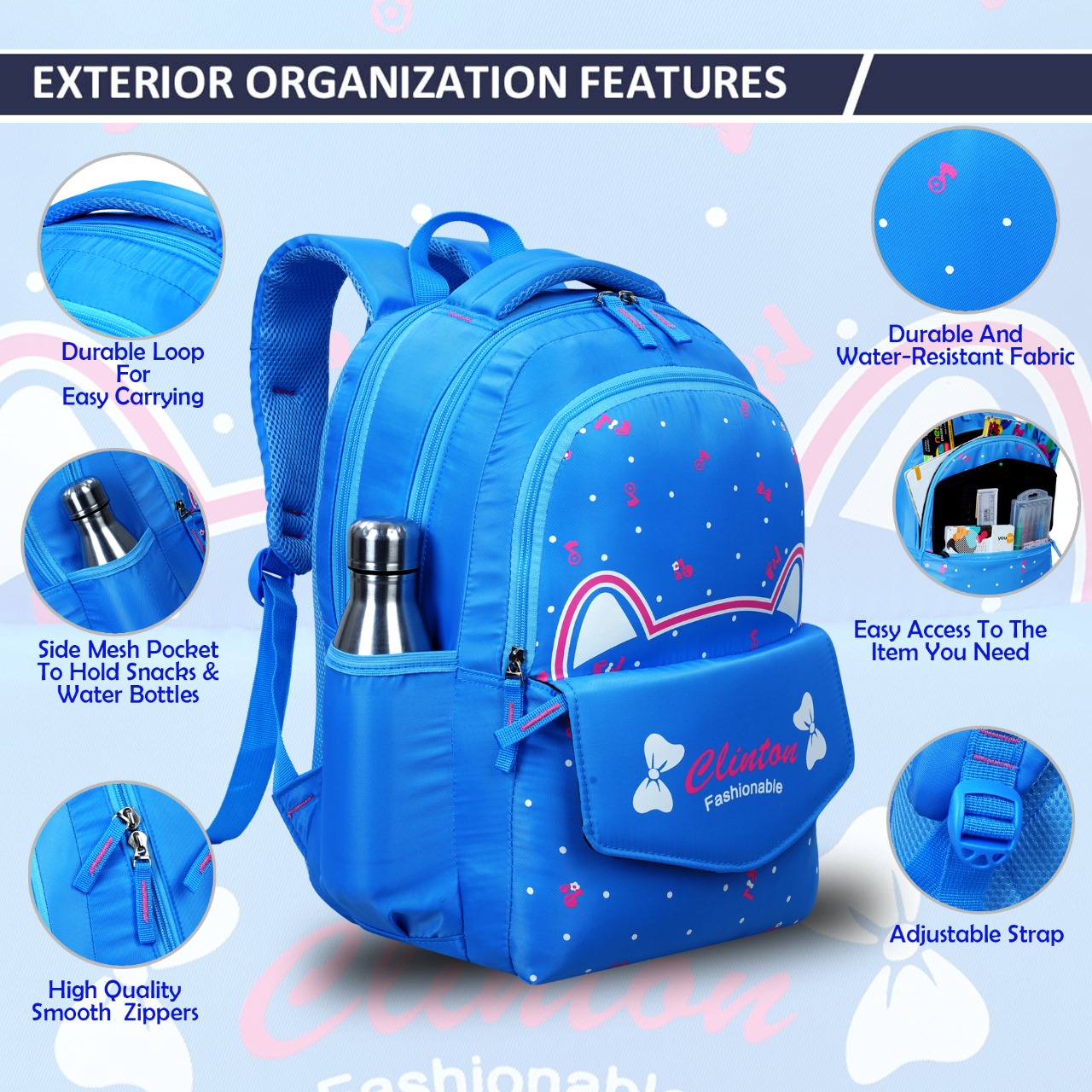 Espiral CLINTON Fashionable Cute Stitch Backpack for Teenager School Bag Baby Cartoon Backpack Boys Girls Stitch Laptop Travel Bags (Hight 17"). 