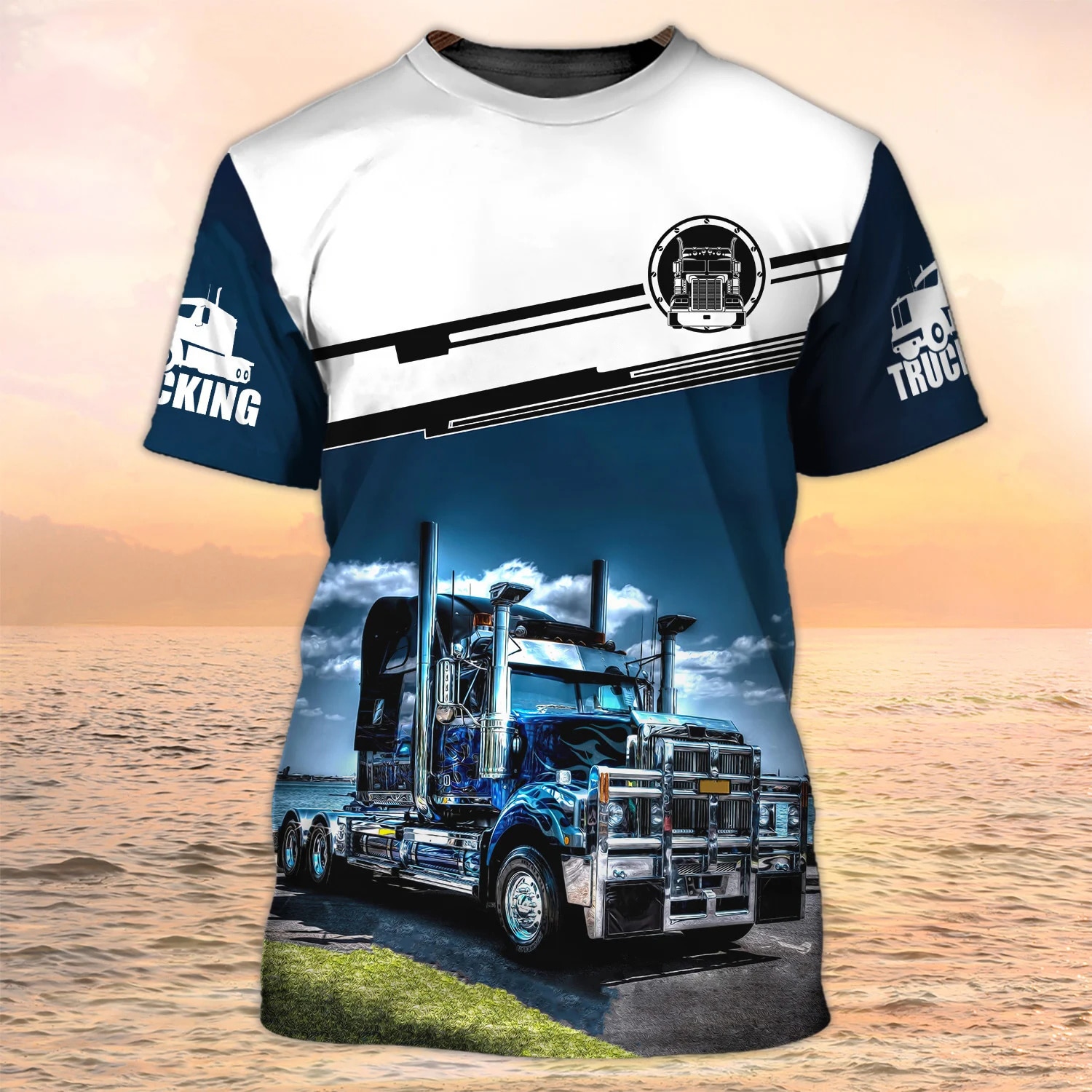 Trucker Shirt Men's T-shirt 3D Truck Print Uniform Short Sleeve Tops 2023 New Harajuku Clothing Summer O Neck Oversized Pullover. 