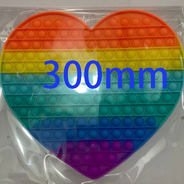 【VisioN Shop】Super Big Size Square Rainbow Fidget Toy Simple Dimple Sensory Educational Bubble Fidget Toys  Stress Relief. 