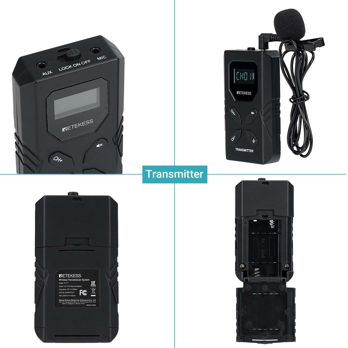 Retekess TT117 Wireless Tour Guide System, Simultaneous Interpretation System, One Click Operation, Church Translation System for Factory, Tour Group(2 Transmitter 48 Receiver 1 Storage Bag). 