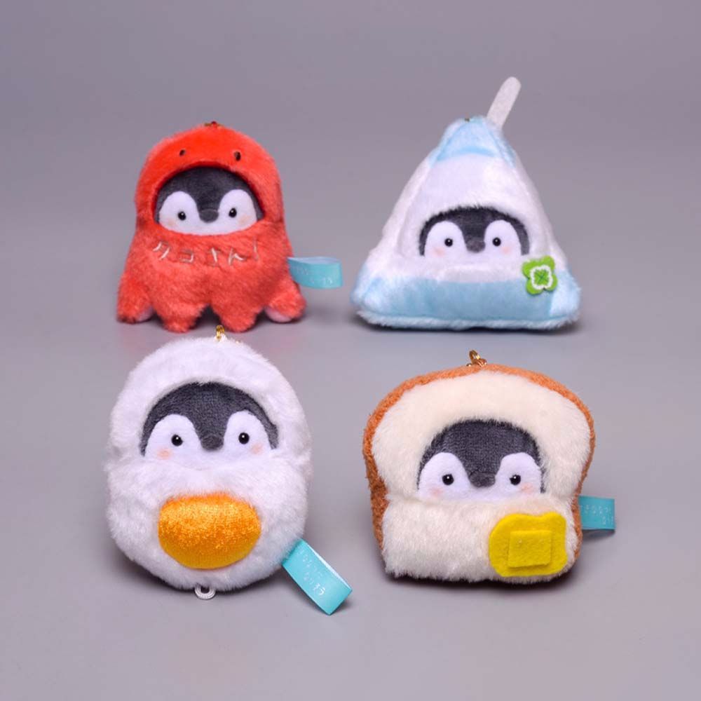 Breakfast Series Toast Boiled Egg Penguin Plush Doll Keychain Kawaii Animal Ocus Bag Pendant Soft Stuffed Plush Toys