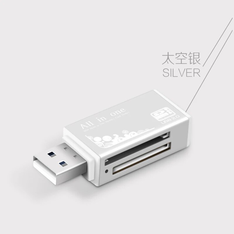 5 piece /bag Smart All in one card reader Multi in 1 card reader SD/SDHC,MMC/RS MMC,MS/MS PRO/MS DUO,M2 card reader Wholesale TF. 