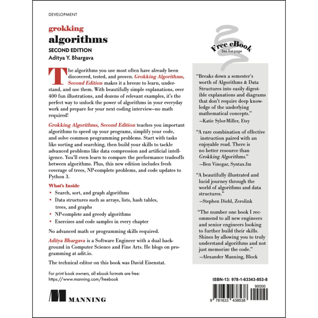 Grokking Algorithms by Aditya Y Bhargava ,  2nd Edition. 