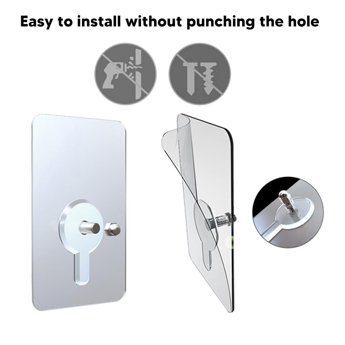 Hook Non-Marking Screw 10Pcs Punch-Free Wall Stickers Home Seamless Nail With Nut And Nut Cap. 