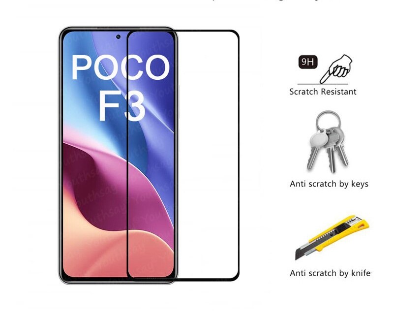 For Xiaomi Poco F3 21D Tempered Glass Screen Protector l2258. 