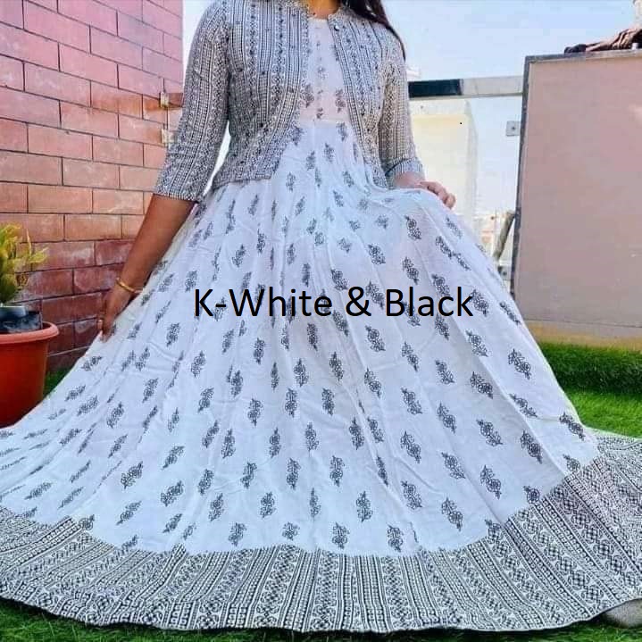 Exclusive Long Kurti Gown with Koti for Women/Girls – Stylish and Elegant. 