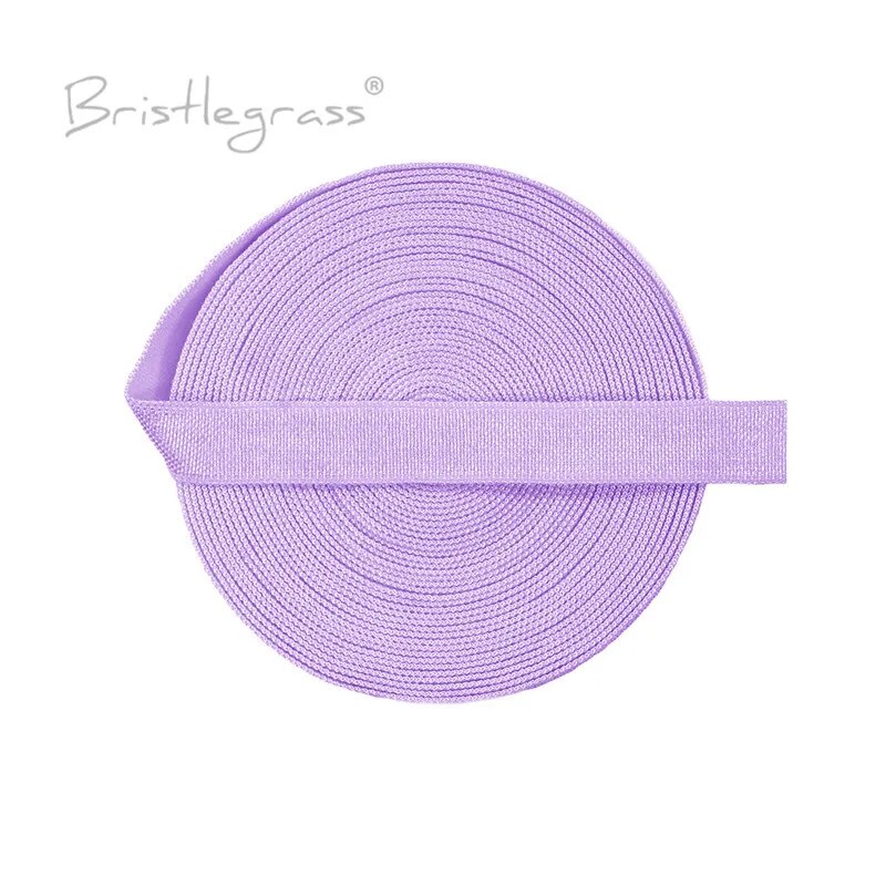 BRISTLEGRASS 10 Yard 3/8 10mm Solid Spandex Satin Band Shiny Non-foldover Elastic Headband Bra Strap Dress Lace Trim DIY Sewing. 
