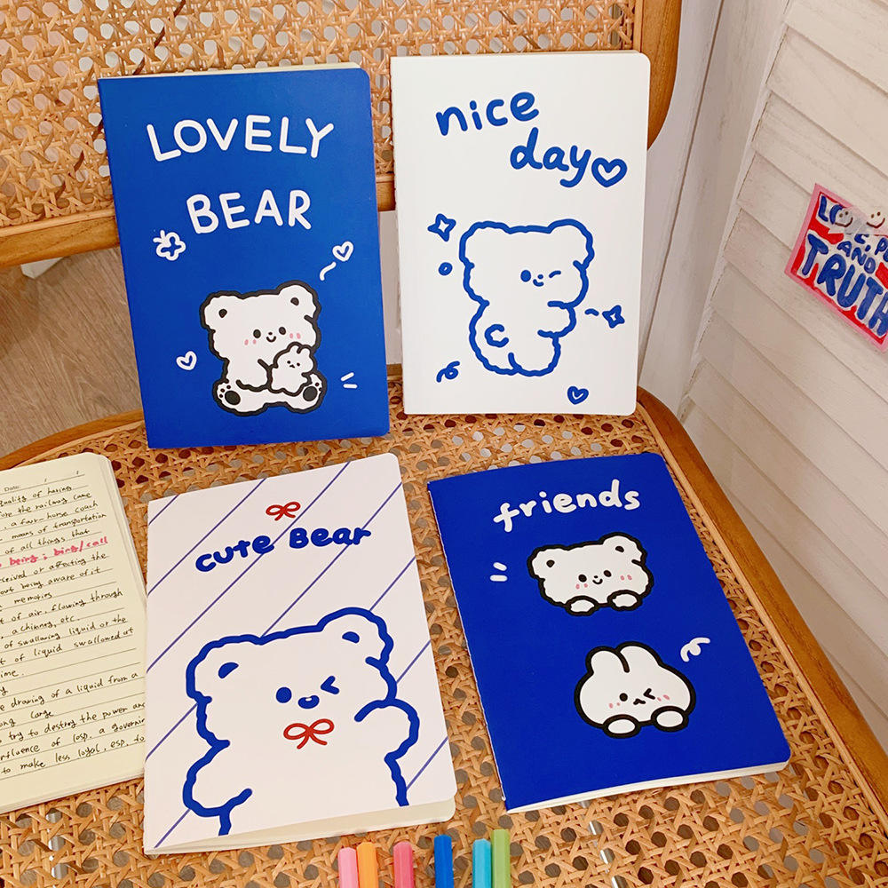 Cartoon design Cartoon notebook Creative and cute A5 size Soft cover A5 size diary book Paper Cute little bear planner journal for Student use Work Personal journaling Gift idea for kids Suitable for. 