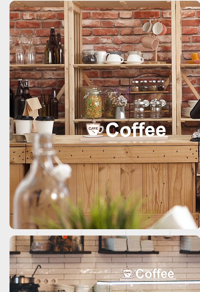 Coffee shop desktop creative slogan, LED charging billboard, can be moved,. 