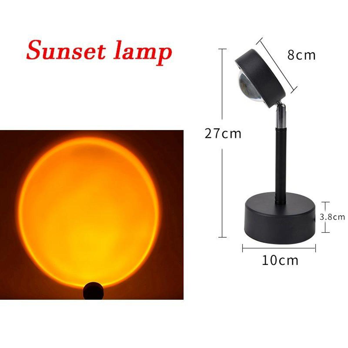 Sunset Lamp Projection LED Light Atmosphere Night Light Projector Sunset Lamp Romantic Visual Background Decor For Home Bedroom Background Wall USB Table Lamp USB Connect. 