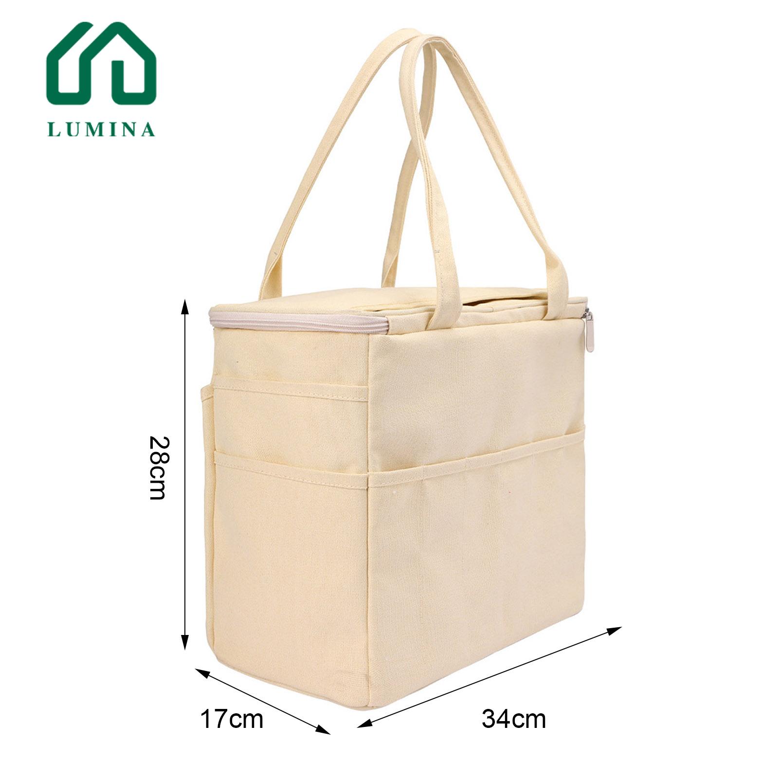 Lumina Quality Knitting Tool Organizer Portable Canvas Yarn Storage Bag with Multi-layer Pockets Lightweight Knitting Tote Organizer for Yarn Storage Tote. 
