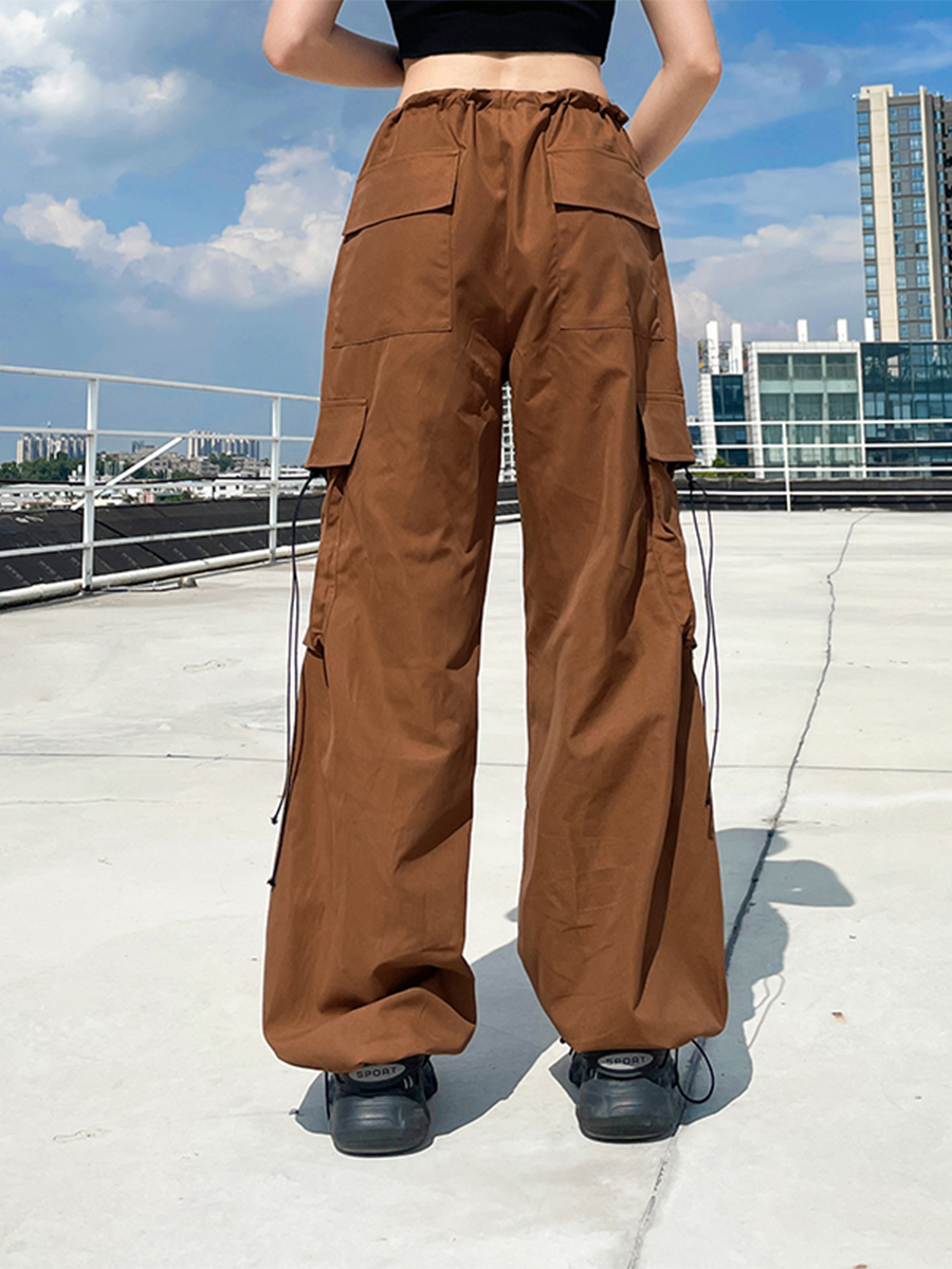 Byoauo Womens Cargo Pants Casual Wide Leg Pants Brown : :  Clothing, Shoes & Accessories