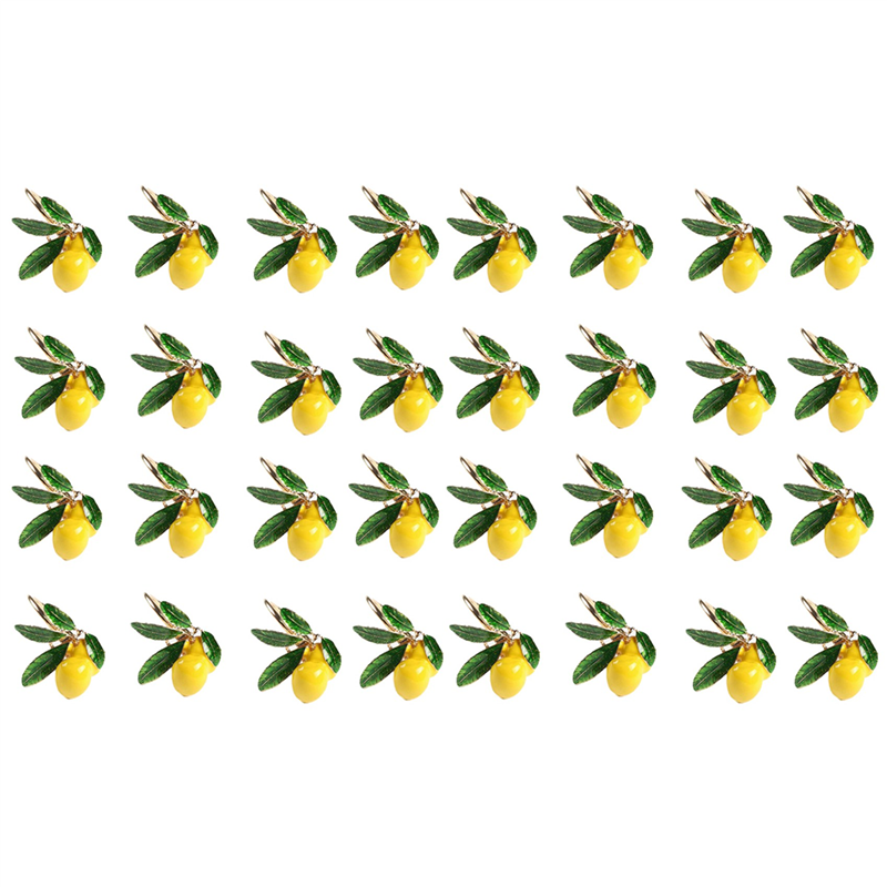 Napkin Rings Set of 32,Lemon Wedding Napkin Holder Gold Napkin Buckle for Table Decor Parties Holiday Family Gathering
