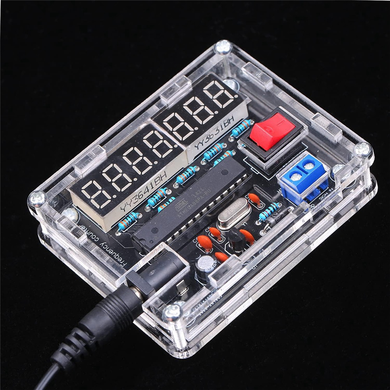 Frequency Meter,10MHz Frequency Meter DIY Kit Frequency Counter AVR Frequency with Shell Counter 0.000 001Hz Resolution Easy Install. 