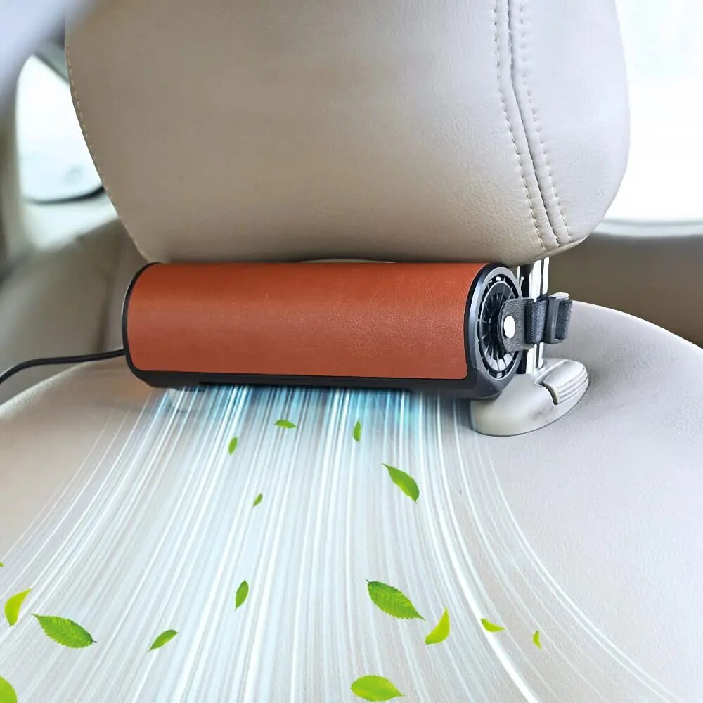 【New Product+Ready Stock+COD】 CF02 Innovative Car Seat Fan with Strong Wind Low Noise Three Adjustable Speeds Space-saving Design Ideal for Interior Cooling. 