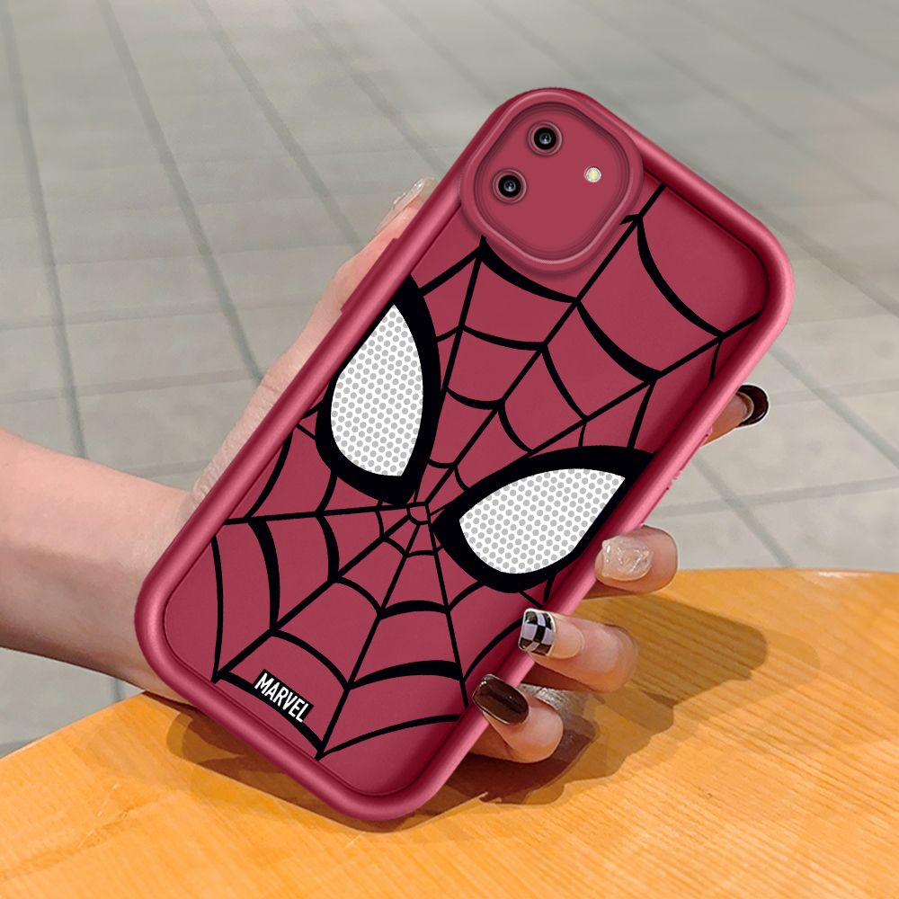 TA for Realme C11 2020 Back Cover Soft Square Ladder Spider-Man Pattern Cases Silicone Camera Protection Phone Case