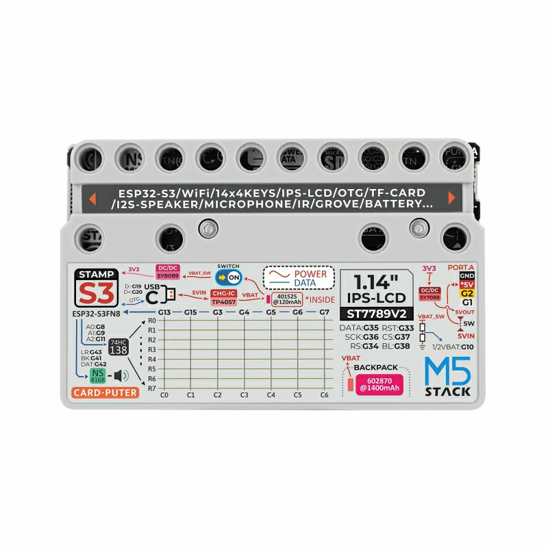 M5Stack Cardputer M5StampS3 Development Board ESP32-S3 Portable Computer 1.14 Inch Screen 56 Key Keyboard Card Microcontroller. 
