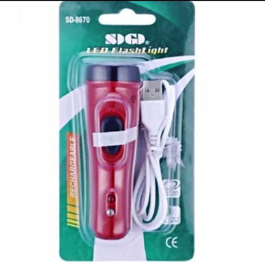 Rechargeable Led Flash Sd 8670 Torch Light - Illuminate Your Path With The Rechargeable Led Torch Light. 