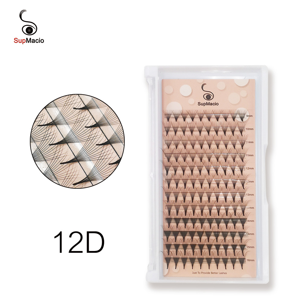 Premade Fan Lash Extensions Bouquet Eyelash Extension C/D Curl Pointy Base Premade Fans Russian Volume Eyelashes Silk Long Stem